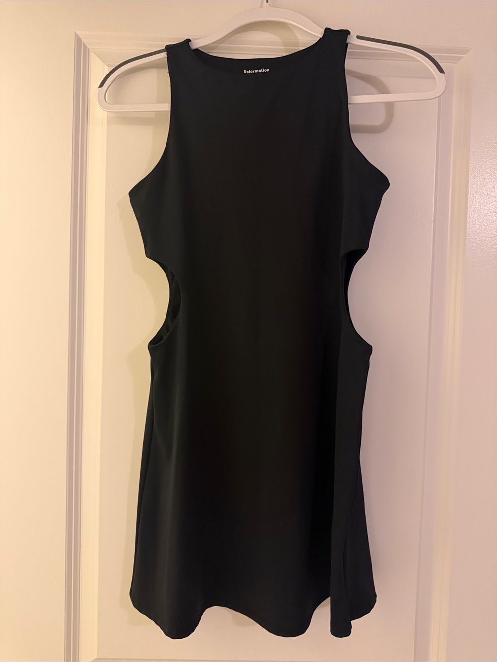 Reformation Black Side Cutout Mini Dress XS